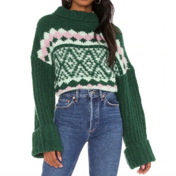 Free People Sweaters - Free People | Spearmint Pine Alpine Crop Sweater